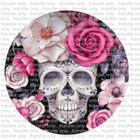 Sugar Skull - Round Template Transfers for Coasters
