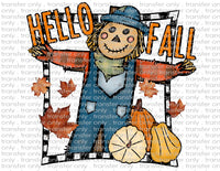 Hello Fall Scarecrow - Waterslide, Sublimation Transfers
