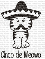 Cinco de Meowo - Waterslide, Sublimation Transfers