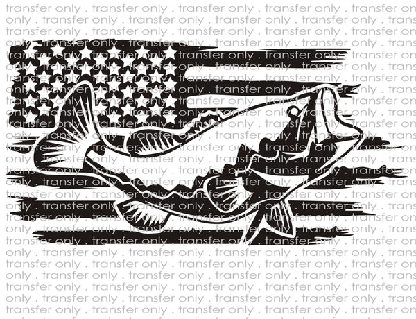 Bass Fish Flag - Waterslide, Sublimation Transfers