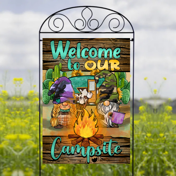 Welcome To Our Campsite - Garden Flag Sublimation Transfers