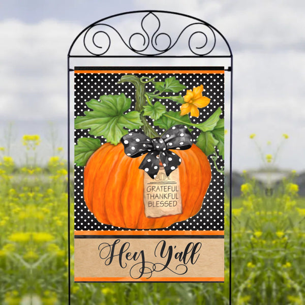 Hey Y'all Pumpkin - Garden Flag Sublimation Transfers