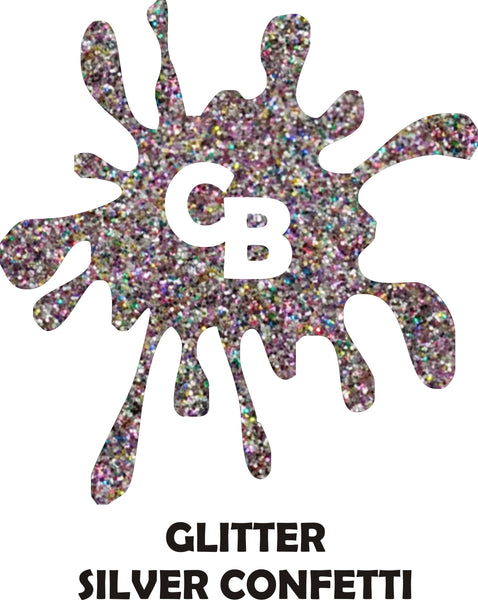 Silver Confetti Glitter - Heat Transfer Vinyl Sheets