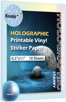 Holographic Star Burst Sticker Paper - Sticker Paper for Inkjet Printers