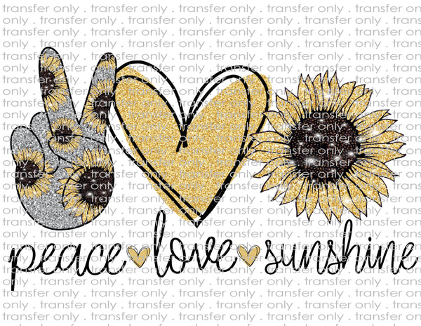 Peace Love Sunshine - Waterslide, Sublimation Transfers