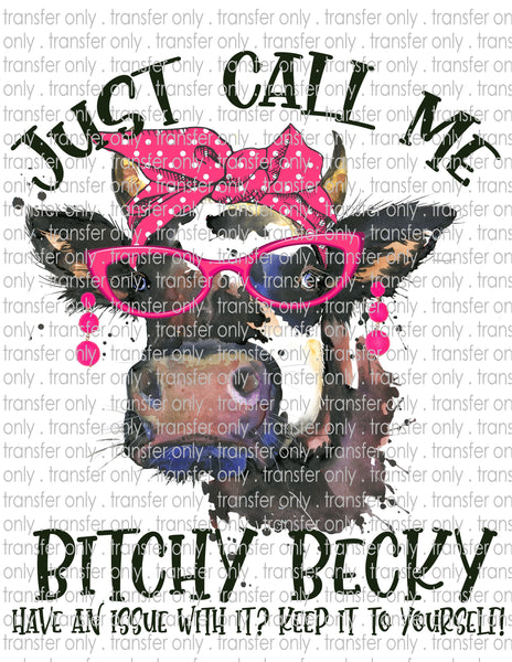 Bitchy Becky - Waterslide, Sublimation Transfers