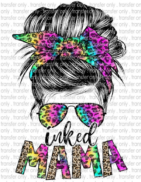 Messy Bun Inked Mama - Waterslide, Sublimation Transfers