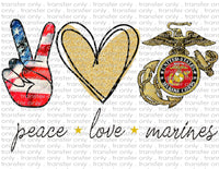 Peace Love Marines - Waterslide, Sublimation Transfers