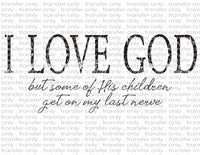 I Love God - Waterslide, Sublimation Transfers