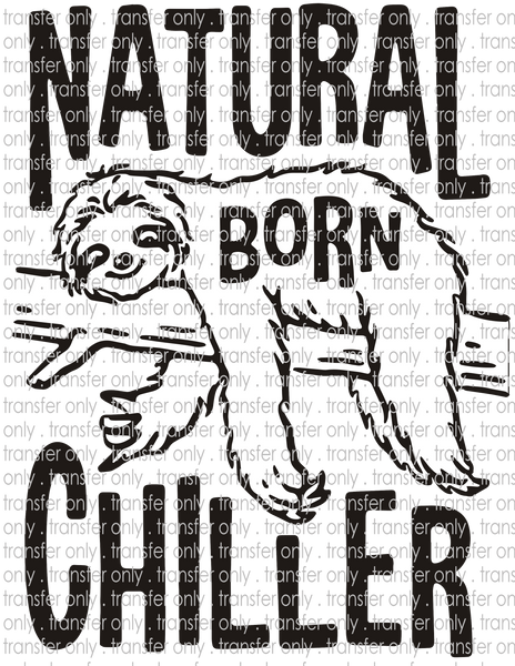 Sloth Natural Born Chiller - Waterslide, Sublimation Transfers