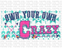 Own Crazy - Waterslide, Sublimation Transfers