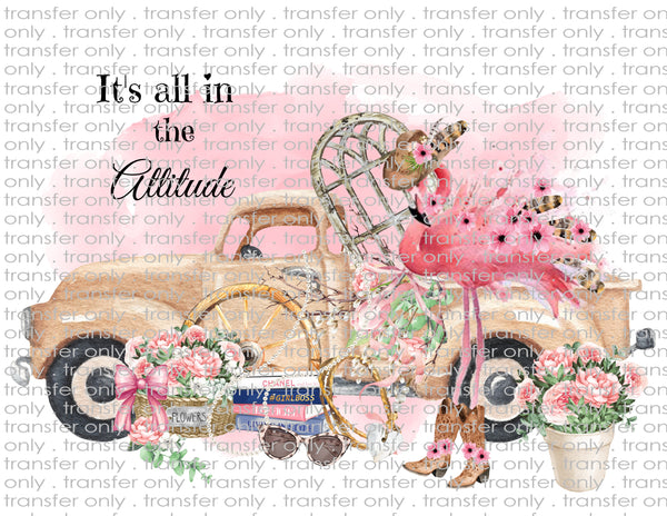 All About the Attitude Flamingo - Waterslide, Sublimation Transfers