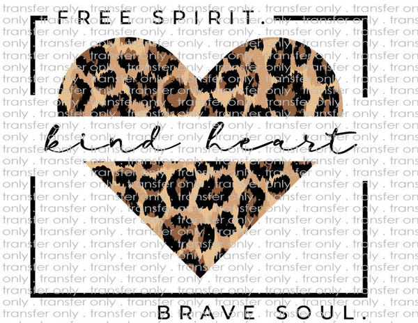 Free Spirit Kind Heart Brave Soul - Waterslide, Sublimation Transfers