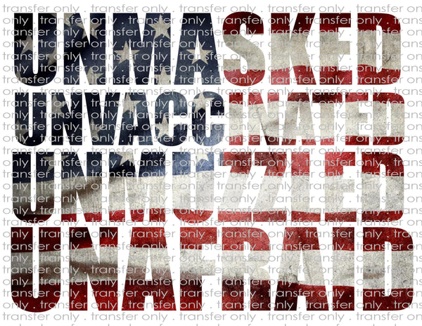 Unmasked Unafraid - Waterslide, Sublimation Transfers