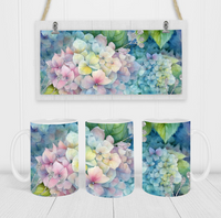 Hydrangeas - Coffee Mug Wrap - Sublimation Transfers