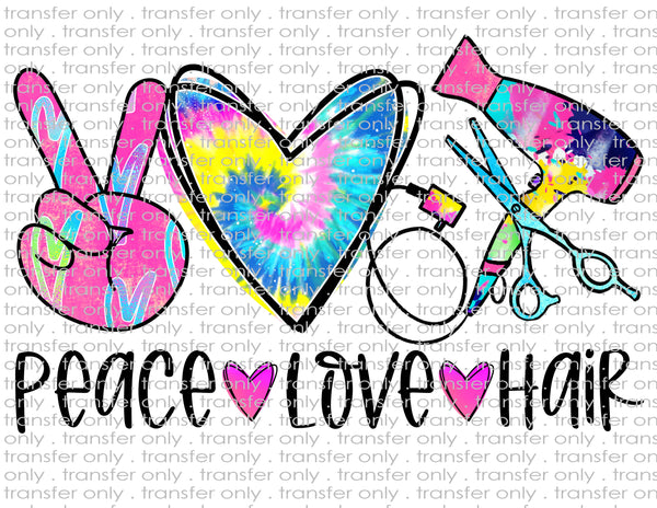 Peace Love Hair - Waterslide, Sublimation Transfers