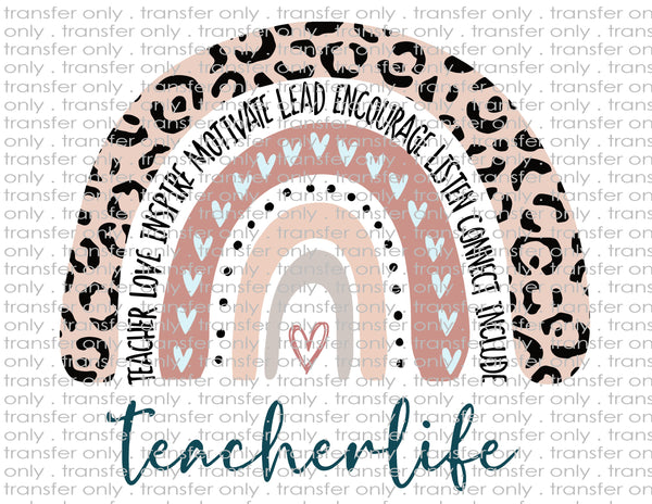 Teacher Life Rainbow - Waterslide, Sublimation Transfers