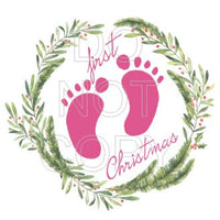 Pink Baby's First Christmas - Sublimation Transfers