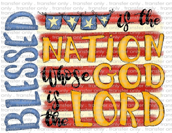 Blessed is the Nation - Waterslide, Sublimation Transfers