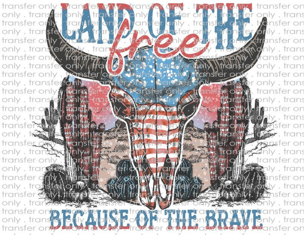 Land of the Free Because of the Brave - Waterslide, Sublimation Transfers