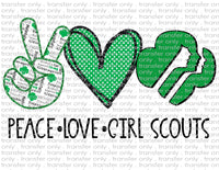 Peace Love Girl Scouts - Waterslide, Sublimation Transfers
