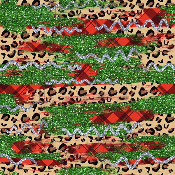 Leopard Christmas Mix - Full Pattern - Waterslide, Sublimation Transfers