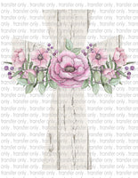 Floral Cross - Waterslide, Sublimation Transfers