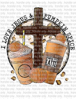 I Love Jesus & Pumpkin Spice - Waterslide, Sublimation Transfers