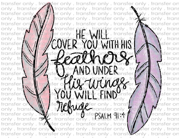 He Will Cover You With His Feathers - Waterslide, Sublimation Transfers