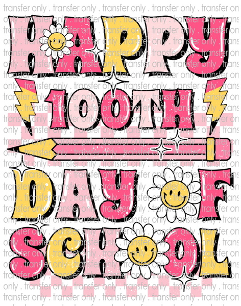100 Days of School - Waterslide, Sublimation Transfers