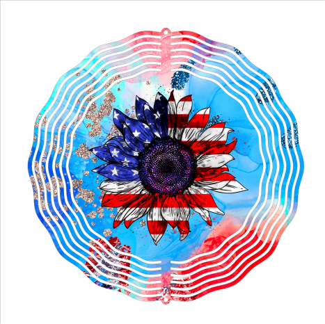 Patriotic Flower - Wind Spinner - Sublimation Transfers