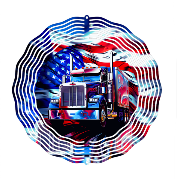 American Trucker - Wind Spinner - Sublimation Transfers