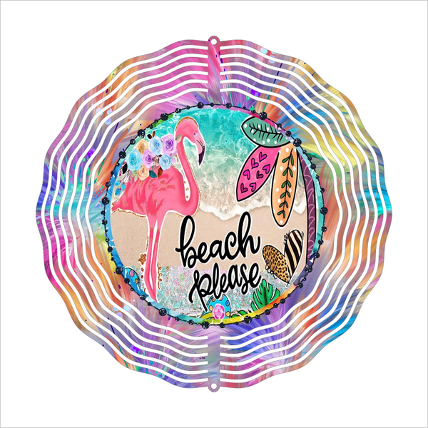 Beach Please - Wind Spinner - Sublimation Transfers