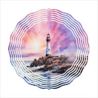 Lighthouse Sunset - Wind Spinner - Sublimation Transfers