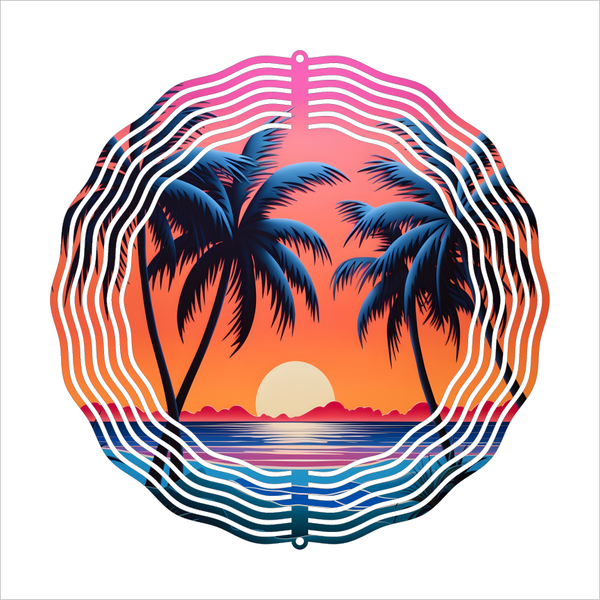 Beach Sunset - Wind Spinner - Sublimation Transfers
