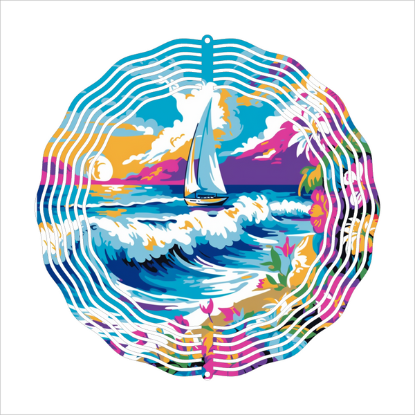Sailboat - Wind Spinner - Sublimation Transfers