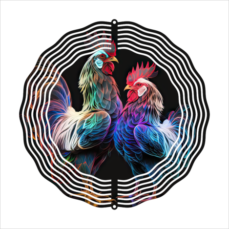 Neon Chickens - Wind Spinner - Sublimation Transfers