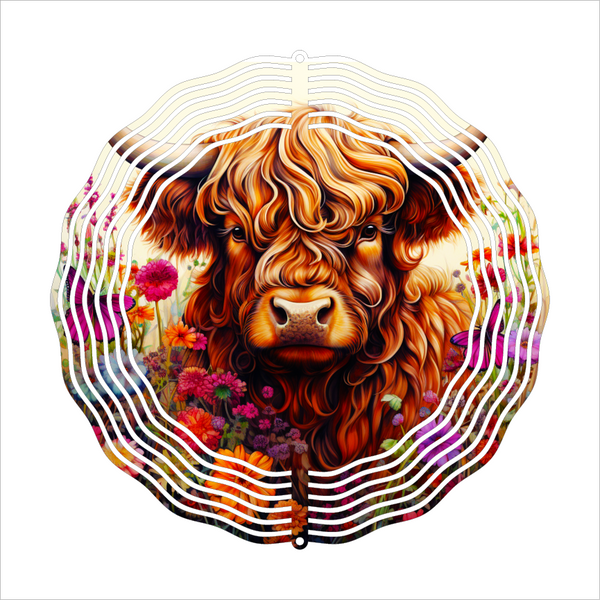 Shaggy Cow - Wind Spinner - Sublimation Transfers