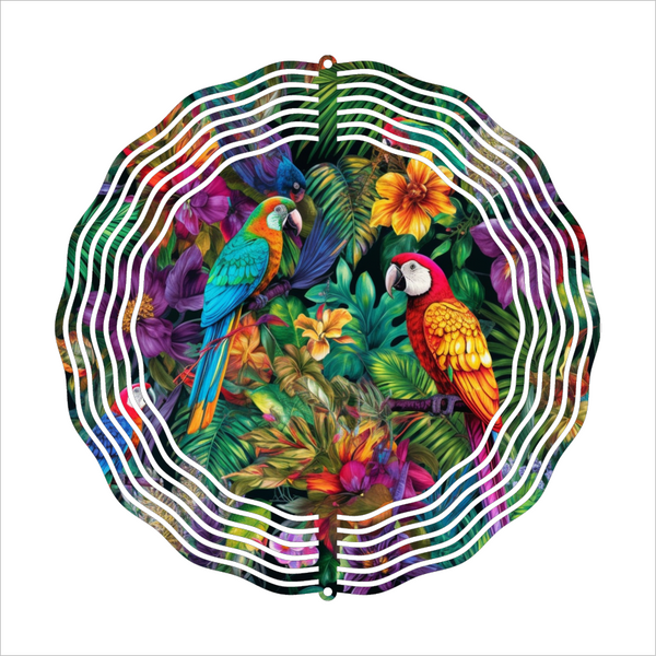 Tropical Parrots - Wind Spinner - Sublimation Transfers