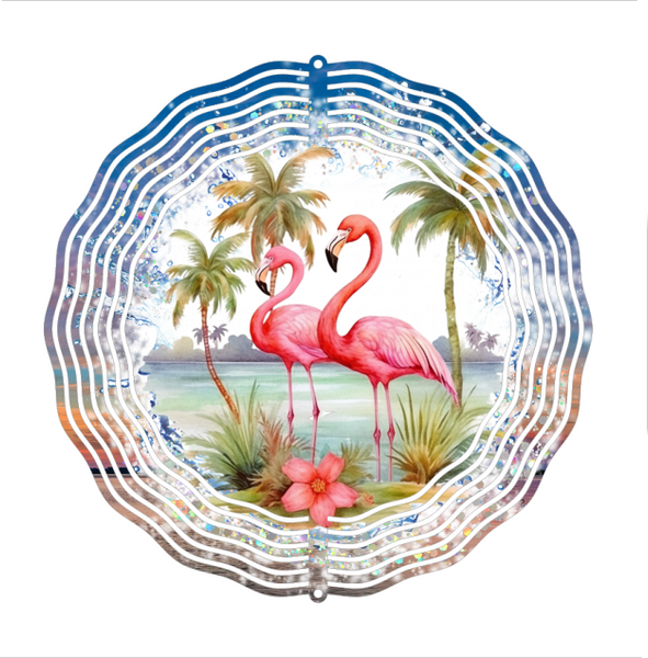Flamingos - Wind Spinner - Sublimation Transfers