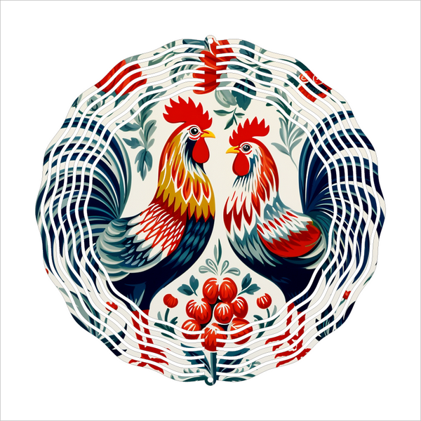 Roosters - Wind Spinner - Sublimation Transfers