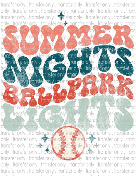 Summer Nights Ballpark Lights - Waterslide, Sublimation Transfers