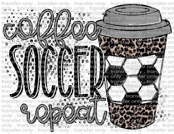 Coffee Soccer Repeat - Waterslide, Sublimation Transfers