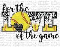 For the Love of the Game - Waterslide, Sublimation Transfers