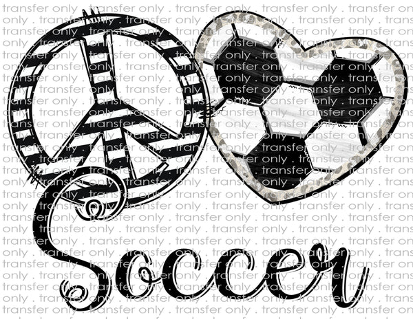 Peace Love Soccer - Waterslide, Sublimation Transfers