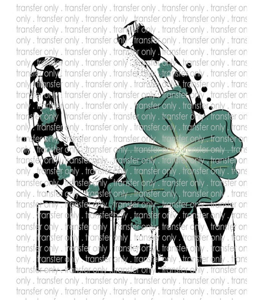 Lucky Clover Horseshoe Cow Print - Waterslide, Sublimation Transfers