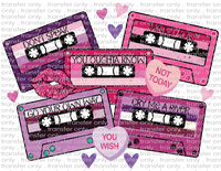 Anti-Valentine Mix Tapes - Waterslide, Sublimation Transfers