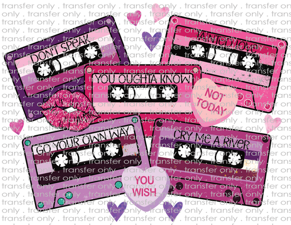 Anti-Valentine Mix Tapes - Waterslide, Sublimation Transfers