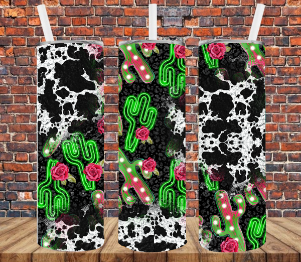 Cactus & Cow Print - Tumbler Wrap Vinyl Transfers