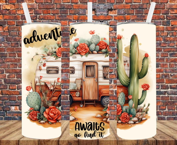 Adventure Awaits - Tumbler Wrap - Sublimation Transfers